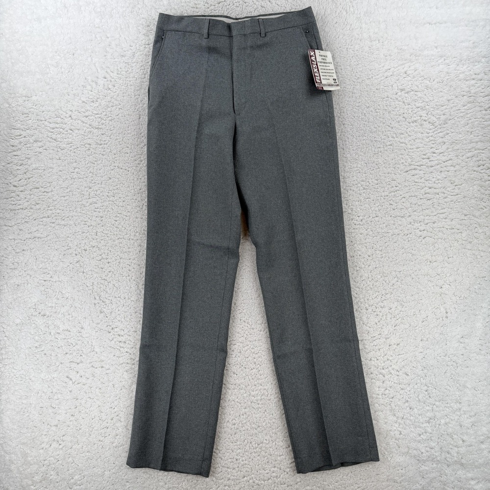 Vintage Sears Roebuck Flexslax Dress Pants Mens 34x34 Gray Regular Fit Stretch